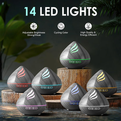 𝟔𝟖%𝐨𝐟𝐟 Essential Oil Scent Diffuser: 500ML Aroma Diffuser for Home Bedroom - 14 Colors LED, Remote Control, Ultra-Quiet Cool Mist Scent Diffuser with Timer for Family - Camel