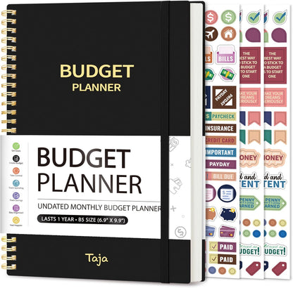 Budget Planner - Monthly Budget Book with Expense Tracker Notebook, Undated Bill Organizer & Finance Planner to Take Control of Your Money, Account Book to Manage Your Finances-Pink