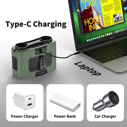 Socool 10000mAh Portable Waist Fan Clip on Wearable Belt Personal Fans Rechargeable Battery Operated, 20H Cooling with 10 Speeds & Dual Motors,Neck Hanging Hands-Free for Outdoor Travel Power Bank