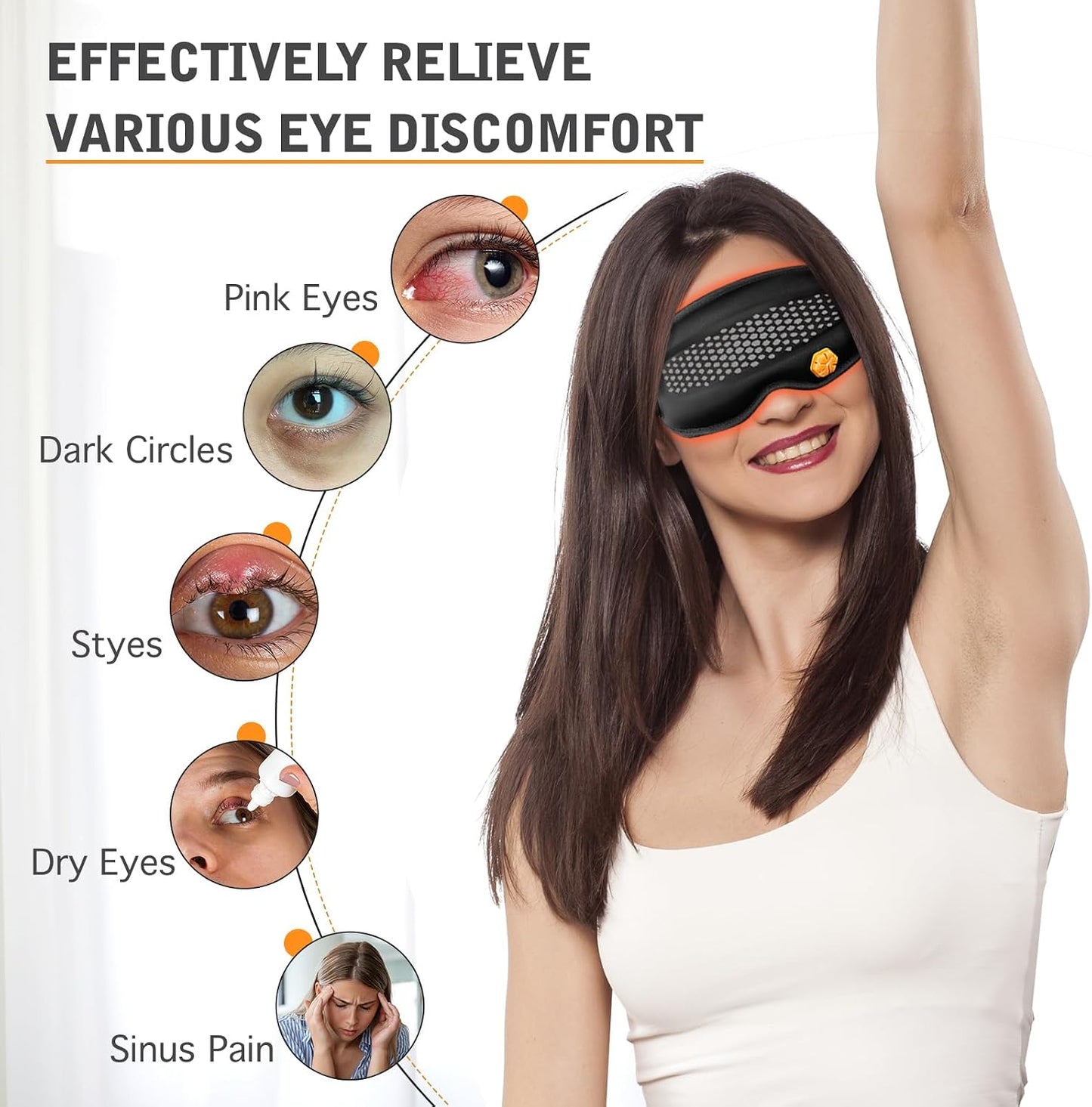 Cordless Heated Eye Mask - Removable Scent Pads, 1200mAh Rechargeable Heated Eye Masks for Dry Eyes,Cordless Eye Heating Pad for Stye Eye Treatment, Warm Compress for Eyes, Gifts for Men Women