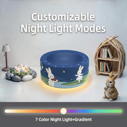 Kipcush White Noise Machine for Baby & Adults, 30 Soothing Sounds, Soft Non-Glare Nursery Lamp, 8 Color Night Lights, Memory Function (Angel V1 White, Standard)