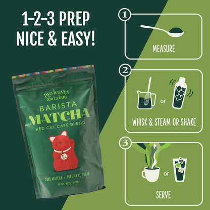 Two Leaves and a Bud Barista Matcha Sweetened Latte Blend, 120g (Pack of 2)