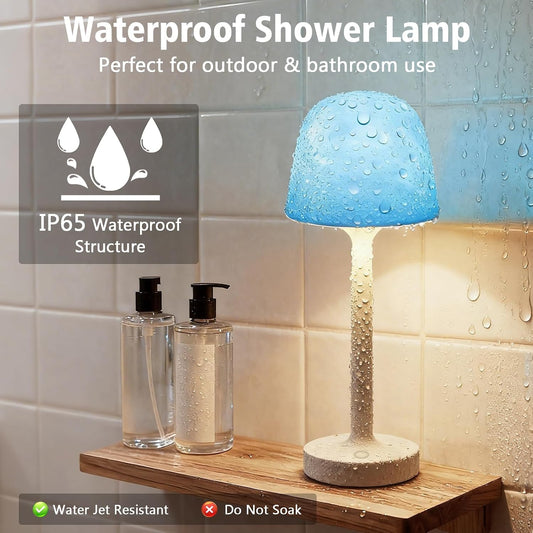 seenlast Waterproof Spa-Like Shower Lamp,16 Color Ocean Wave Projector Night Light for Inside Shower,Rechargeable Shower Light with Touch & Remote Control for Room Decor,Gifts for Women, Couples