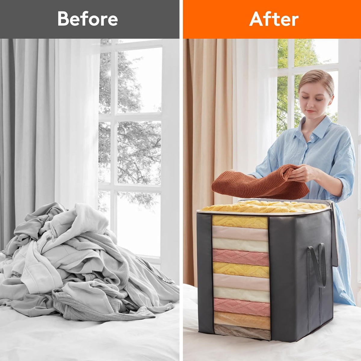 Lifewit 120L Extra Large Clothes Storage, Blanket Storage Bags