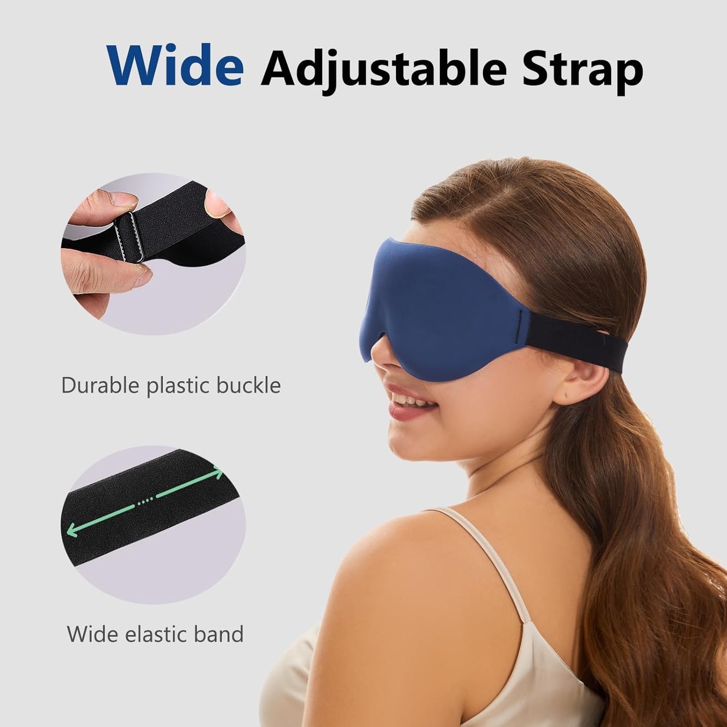 ALASKA BEAR Sleep Mask for Side Sleepers Patented Design, Cup-Shaped and Extra-Soft, 100 Blackout Eye Mask Shades Cover for Men and Women Home or Travel, Machine Washable, Black