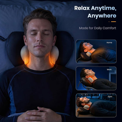 2026 Upgraded Neck Massager Pillow with Heat, Neck & Shoulder Massager with 3 Modes & 3 Intensities, Deep Tissue Kneading Device for Muscle Tension Relief, Best Gift for Women Men Parents Christmas