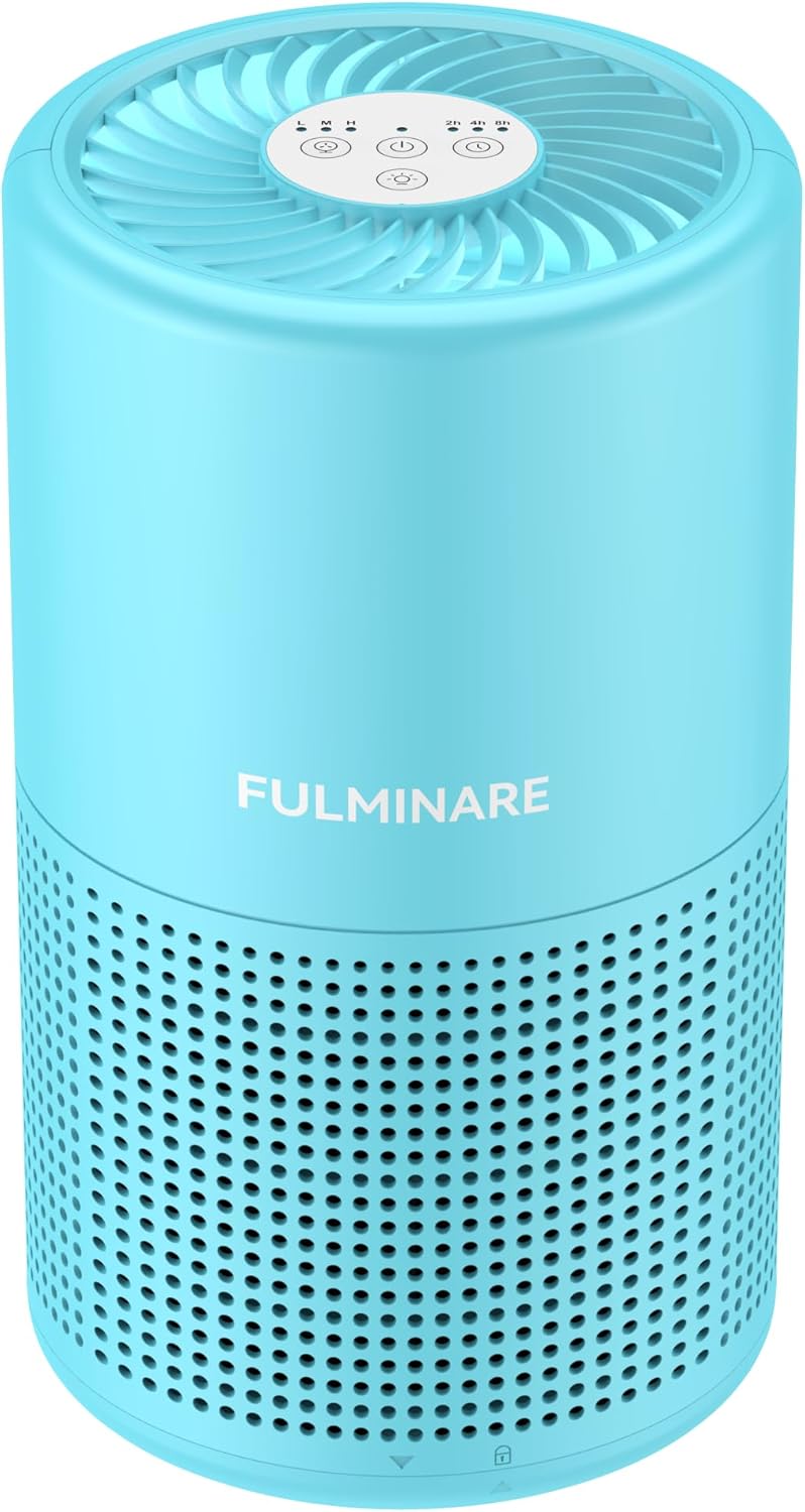 FULMINARE Air Purifiers for Home Bedroom H13 HEPA Air Purifier, 3 Speeds, Timer, 24dB, Small Mini Air Purifier with Night Light, Sage Green