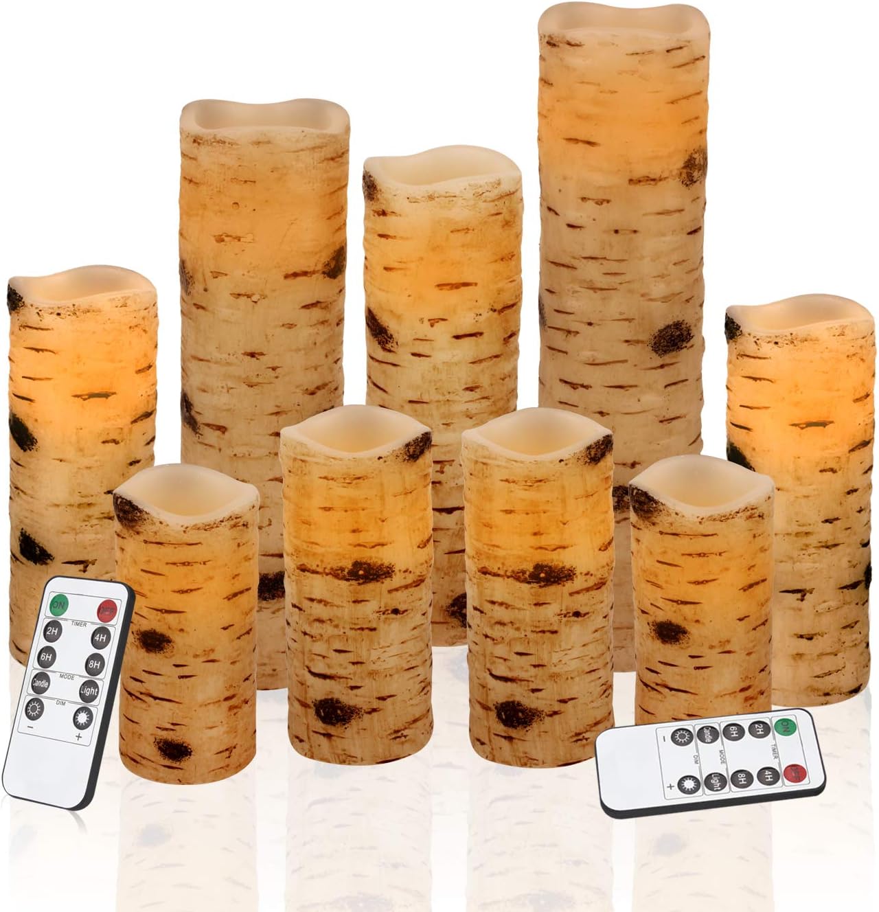 Vinkor Flameless Candles Battery Operated Candles Real Wax Pillar LED Candles with 10-Key Remote and Cycling 24 Hours Timer (Ivory 4" 5" 6" 7" 8" 9")