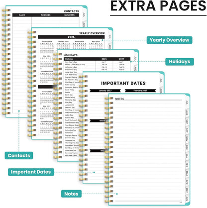 Planner 2026-2027 for Women & Men, Academic Monthly and Weekly Calendar Planner, Jul 2026 - Jun 2027, A5 (6.3" x 8.5"), Teacher Student Planning Book with Tabs, Ideal for Office School Supplies - Pink