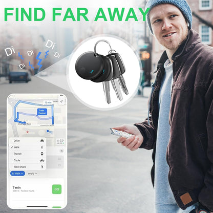 Tracker Tag 4 Packs Bluetooth Tracker, Smart Tag Locator Tracking Device, Keys Finder and Item Locator,Air Tracker Item Finders with Find My(iOS Only) Track Your Keys (Black, 4 Pack)