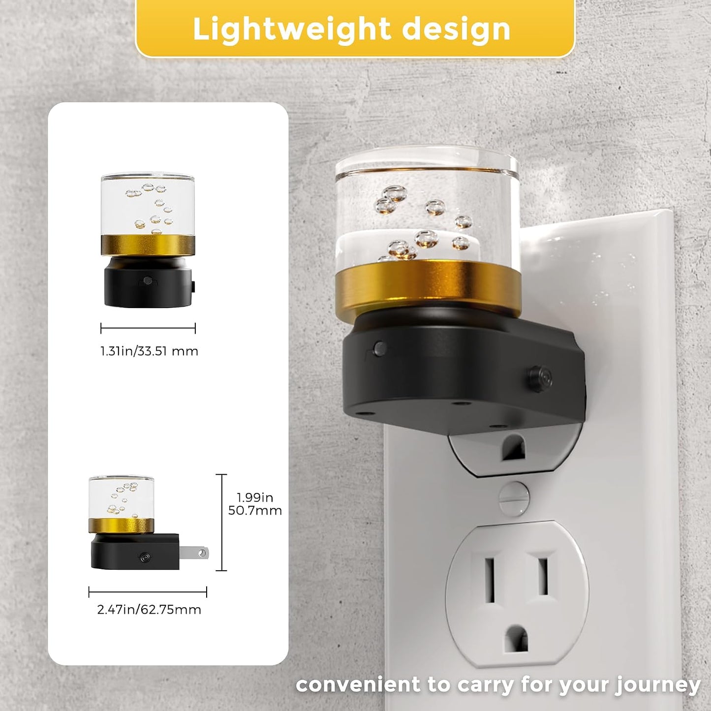 L LOHAS LED Night Light, Dimmable Night Lights Plug into Wall, Automatic Night Lights Plug in with Auto Light Sensor,Adjustable Brightness Amber LED Night Light, for Bedroom Hallway Home Decor