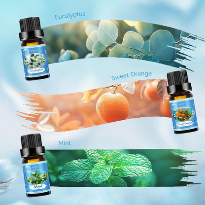 Men Essential Oils Set for Diffuser for Home, 6x10ml Masculine Fragrance Oils for Candle Making, Scented Oil Gift Set for Men, Mahogany, Sandalwood, Cologne, Smoke Vanilla, Leather