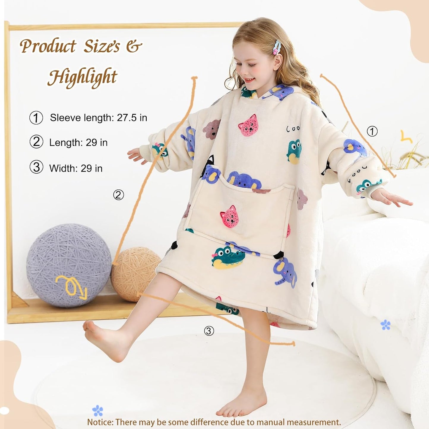 Aemilas Wearable Blanket Hoodie - Warm Sherpa Blanket Sweatshirt as Gifts for Adult Women Mom Men, One Size Fits All