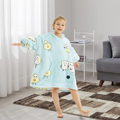 THREE POODLE Wearable Blanket Hoodie for Women, Oversized Sherpa Sweatshirt Blanket for Adults Men, Cozy Hooded Blankets, Gifts for Teen Girls Women Mom Sister