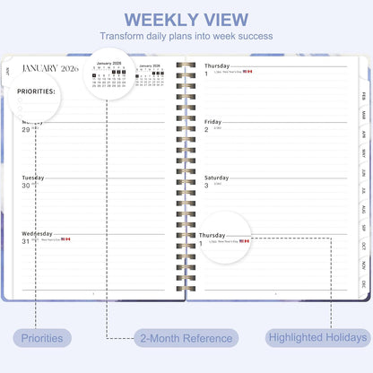 Weekly To Do List Notepad, 52 Sheets, Undated Weekly Planner, Letter Size | 8.5"x11", 100GSM, Thick Paper, Twin-Wire Spiral Bound, Tear Off Desk Pad, For Women & Man, Home School & Office Work