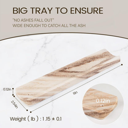 Koville Marble Incense Holder, Incense Holder for Sticks, Incense Sticks Holder Ash Catcher for Meditation Yoga SPA, Natural Stone Incense Burner, Home Table Decor (Grey)