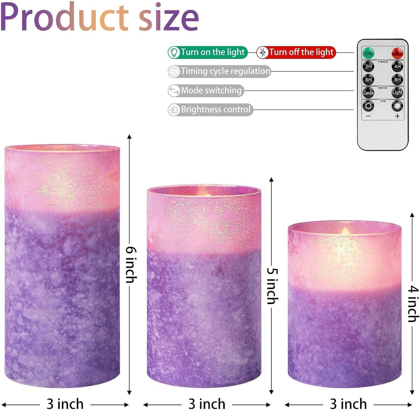 ANGELLOONG Flickering Flameless Candles, Realistic Battery Operated Candles with Remote and Timer, Set of 3 LED Candles for Fall Room Home Wedding Decor Centerpieces Table Party Christmas Decorations