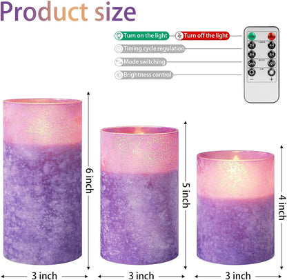 ANGELLOONG Flickering Flameless Candles, Realistic Battery Operated Candles with Remote and Timer, Set of 3 LED Candles for Fall Room Home Wedding Decor Centerpieces Table Party Christmas Decorations