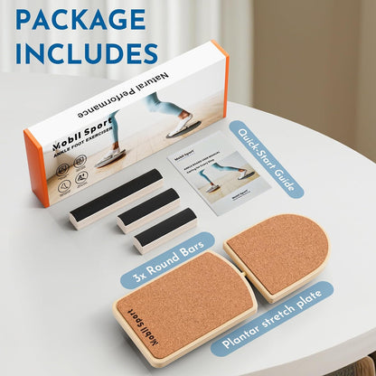 Cork Ankle Balance Board & Foot Strengthener | Extra Wide Single Leg Slant Board, Plantar Fasciitis Relief, Achilles Support, 3-Way Axis, 16-Exercise Guide