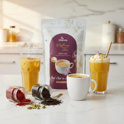 Chaivio Masala Chai Tea Latte, Unsweetened Instant Powder, Authentic Chai-with Natural Ingredients, No Preservatives, Tea Powder, Quick and Healthy Chai(1 lb)
