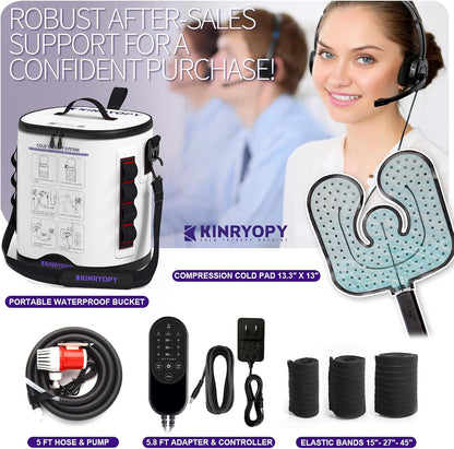 Cold Therapy Machine for Shoulder with Programmable Timer, Portable Ice Machine for Shoulder After Surgery, Lightweight Replacement Recovery System, Cryotherapy Pain Relief w/Compression Pad