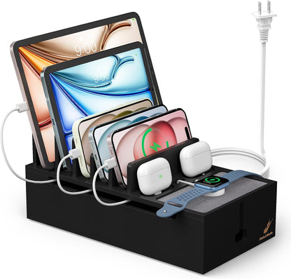 Pezin & Hulin Cell Phone Charging Station for Multi Devices-Natural Bamboo