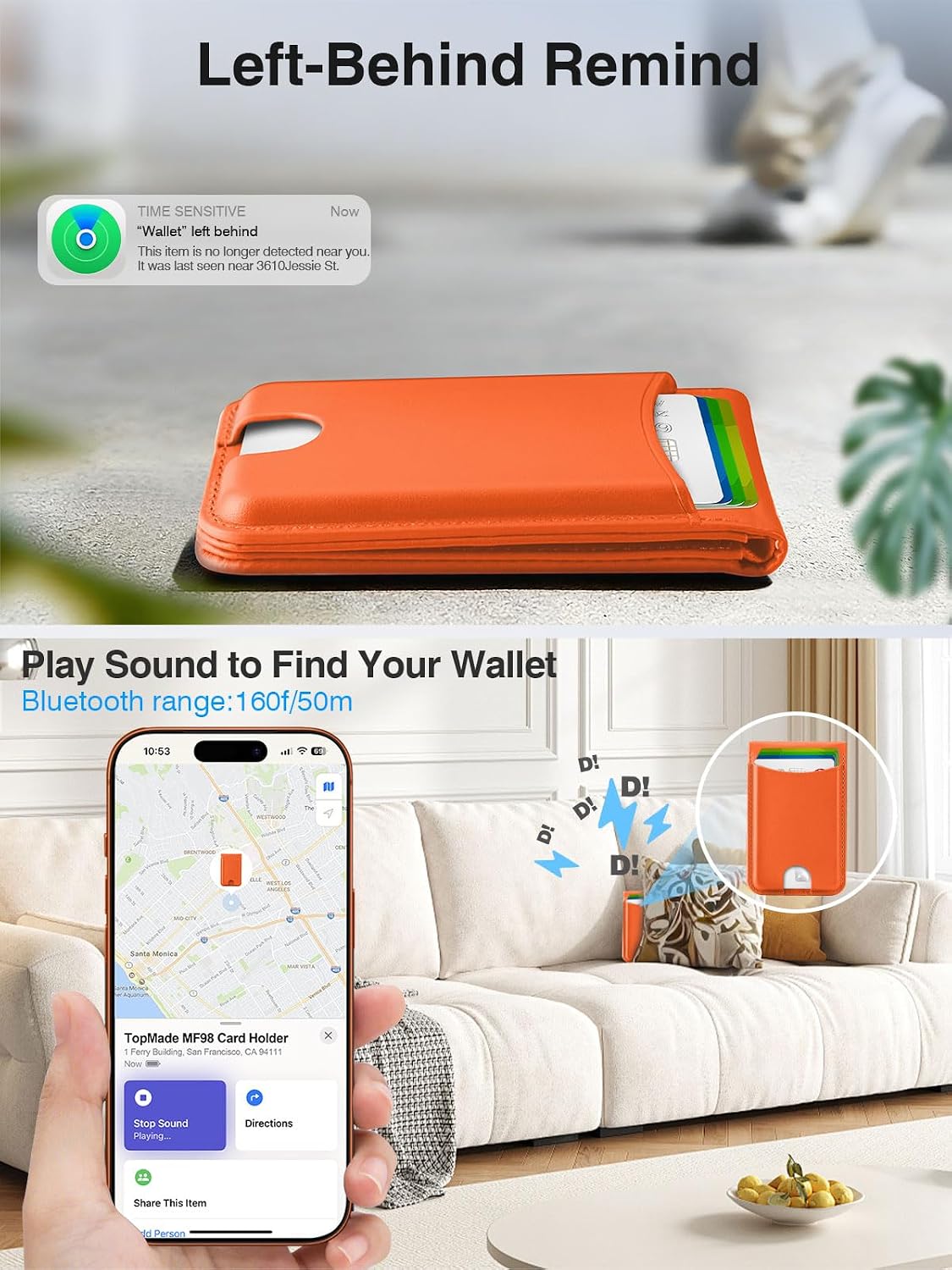 TopMade for MagSafe Wallet Works with Find My, Strongest Magnetic Wallet