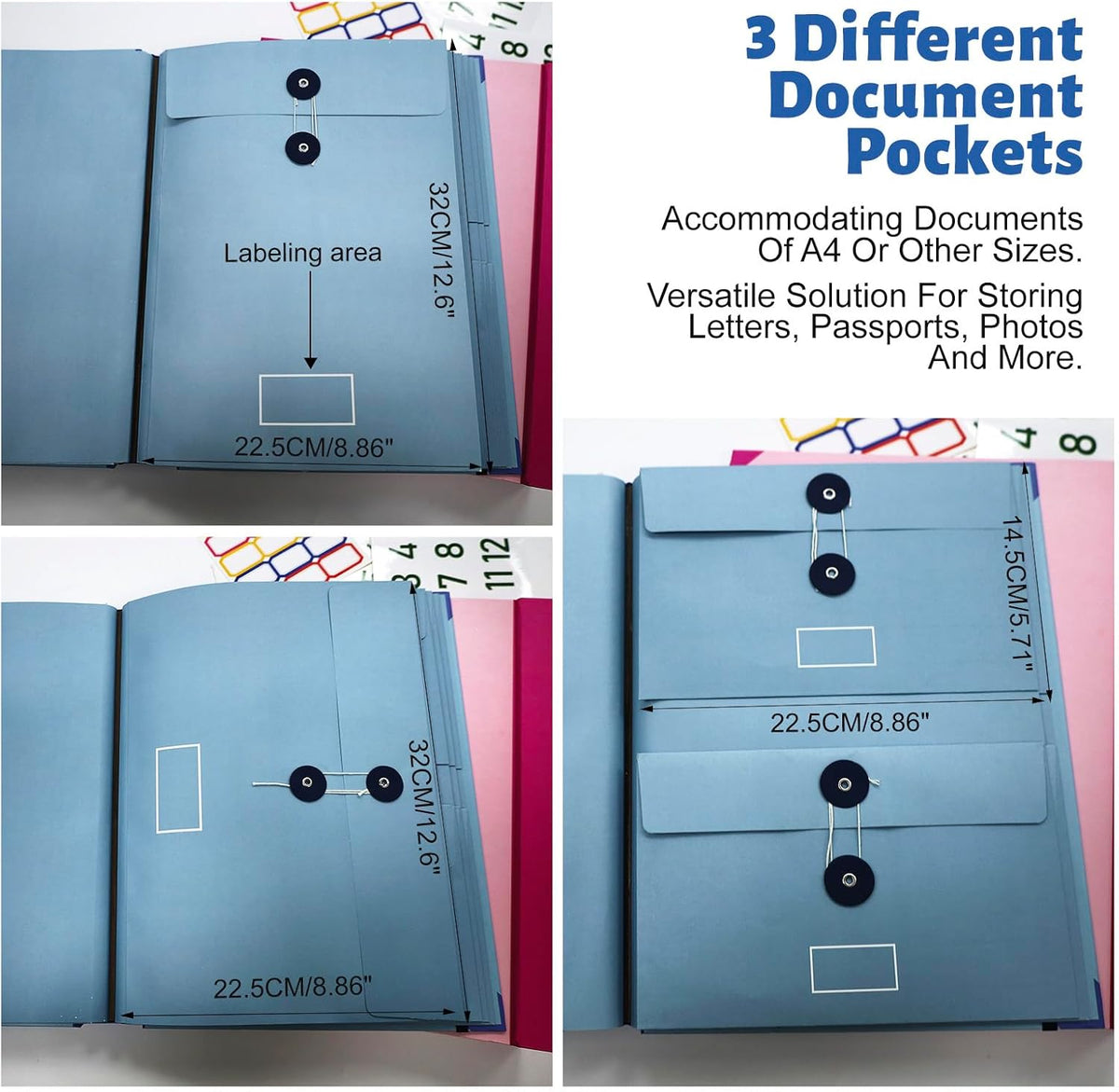 Document Organizer,File Organizer for Paper,Important Documents for Office and School,in Case I Go Missing Binder(Pink,2In Thick)