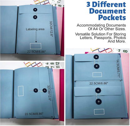 Document Organizer,File Organizer for Paper,Important Documents for Office and School,in Case I Go Missing Binder(Pink,2In Thick)