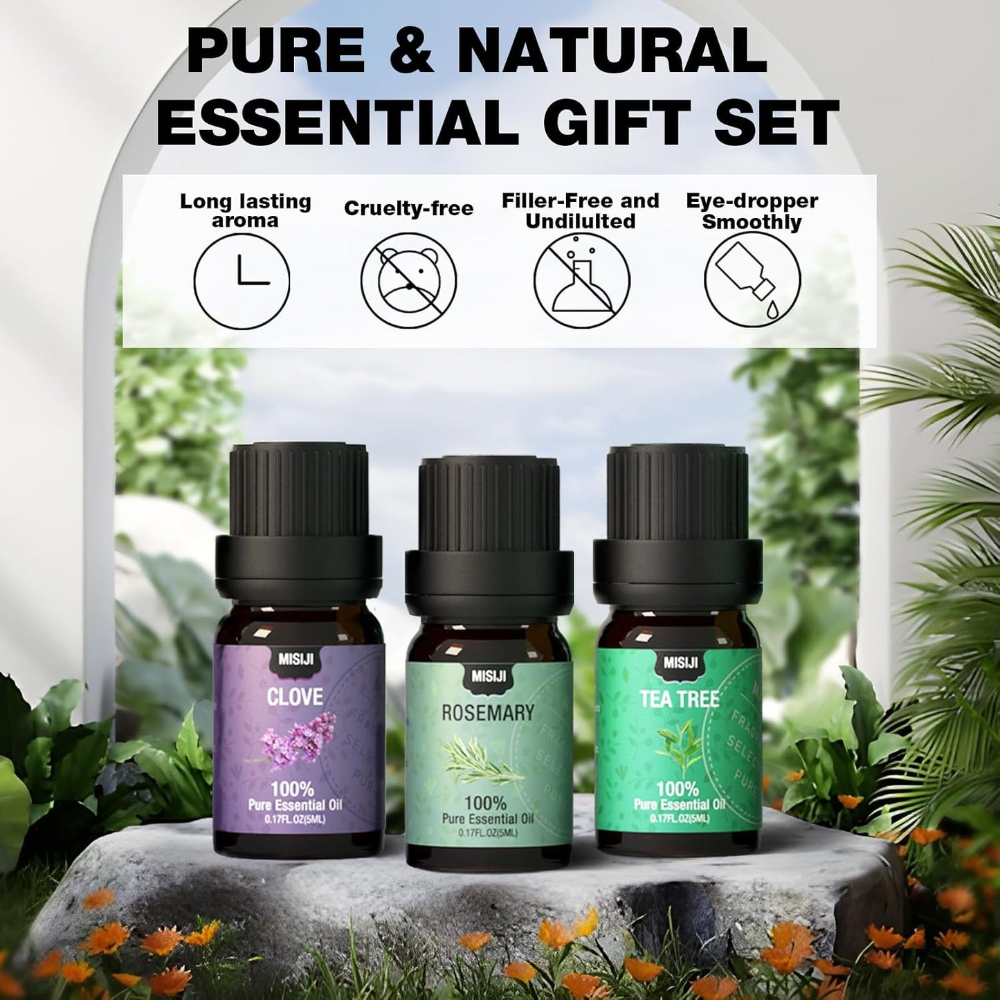 Essential Oils Set Top 6 Aromatherapy-Essential Oils for Diffuser for Home,Air Freshening Diffuser Oils Scents for Aromatherapy,Laundry,Candle&Soap Making,Humidifiers 6 X 10ML