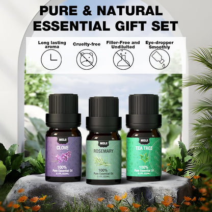 Essential Oils Set Top 6 Aromatherapy-Essential Oils for Diffuser for Home,Air Freshening Diffuser Oils Scents for Aromatherapy,Laundry,Candle&Soap Making,Humidifiers 6 X 10ML