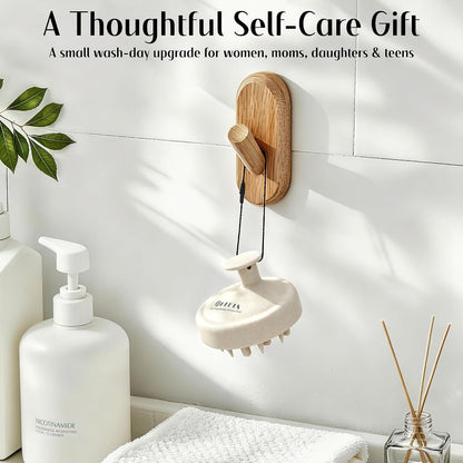 HEETA Scalp Massager Hair Scrubber Shampoo Brush Exfoliator for Hair Growth