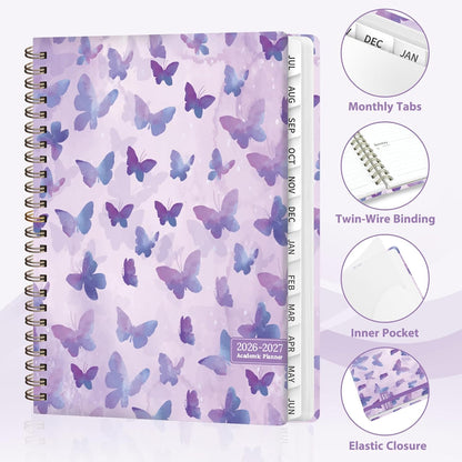 Planner 2026-2027, Weekly and Monthly Calendar Planner, JUL 2026 - JUN 2027 | A5(6.3'' x 8.5''), Hardcover, Agenda Book, Sprial Bound, Inner Pocket, Office and School Use