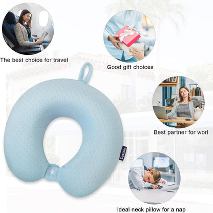 Neck Pillows for Sleeping Travel Pink Travel Pillow Comfortable U Shape Memory Foam Pillows Neck and Head Support Portable Travel Neck Pillow Suitable for Planes, Trains, Self-Driving Cars