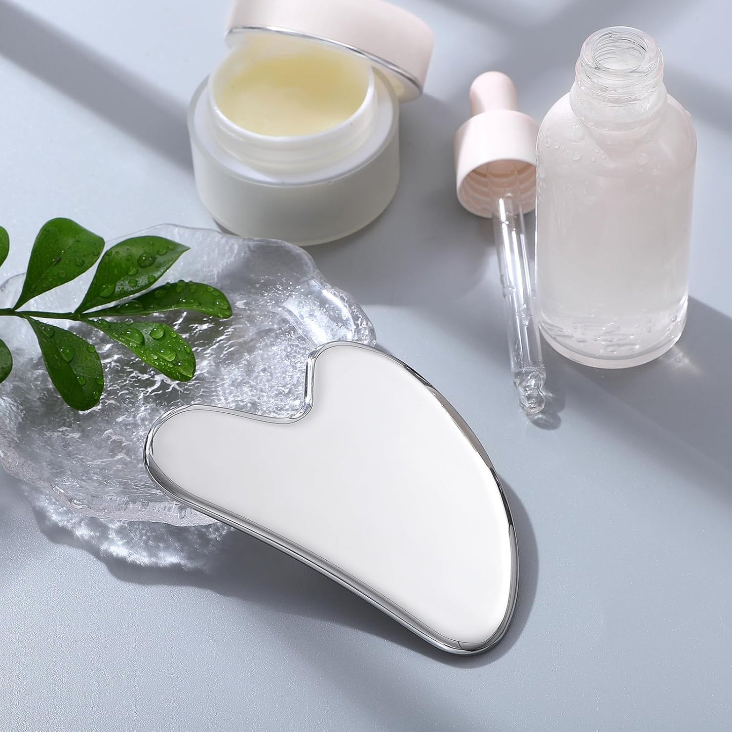 rosenice Gua Sha Facial Tools Guasha Tool Gua Sha Jade Stone Manual Massage Sticks for Jawline Sculpting and Puffiness Reducing for Face Body Tensions Reduce Festive Gifts