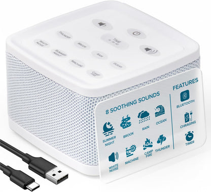 Big Red Rooster Sleep Sound Machine - White Noise Device for Kids and Babies with Rain and Nature Sounds - Portable Noise Cancellation for Nap Time, Bedroom, Nursery, or Office - 4x4x3 in