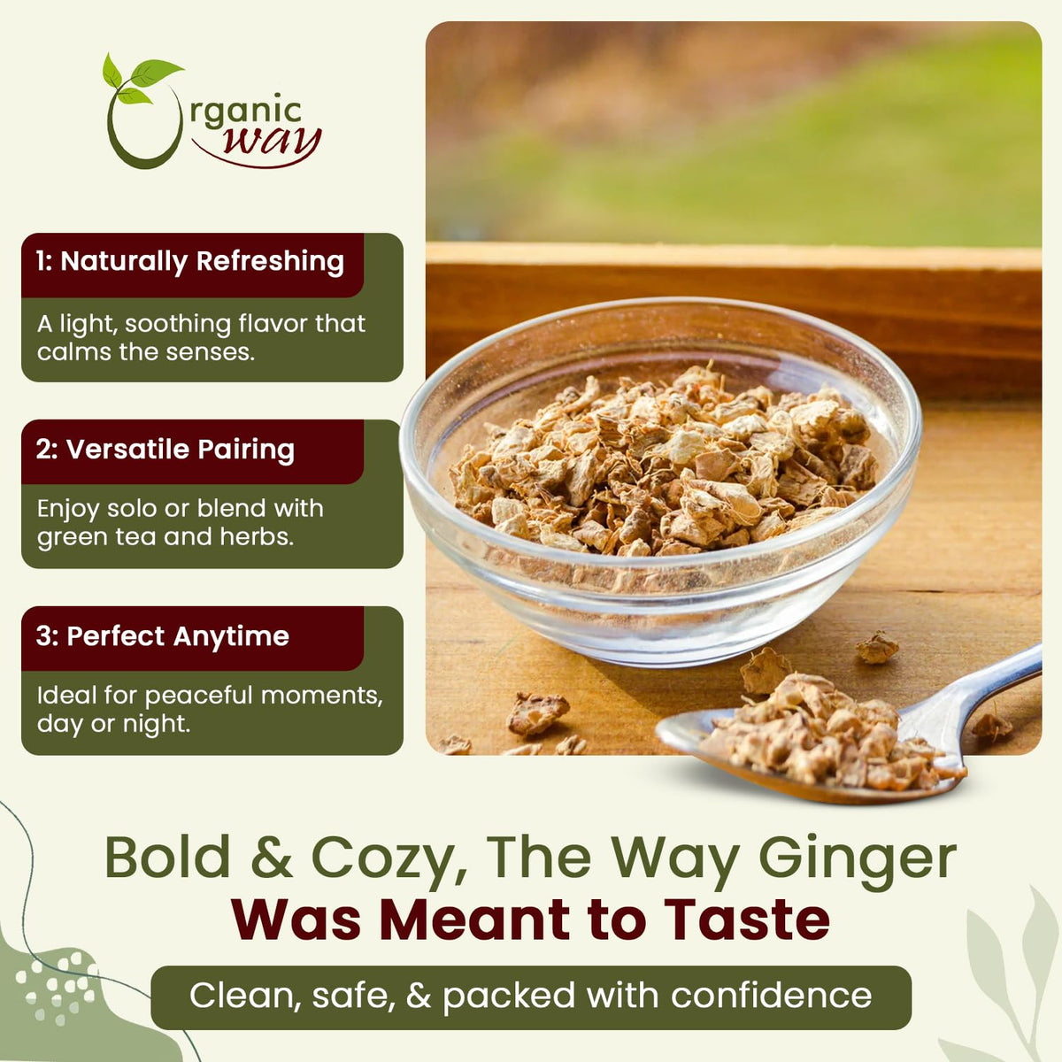 Organic Way Ginger Root Cut & Sifted - Herbal Tea - (16 Ounce)