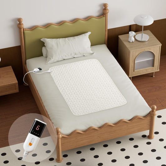 GOTCOZY Heated Mattress Pad Mini Twin Size-Heated Pad for Bed Warmer(White)
