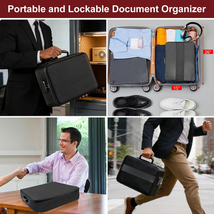 Fireproof Document Organizer Box with Lock for Important Documents