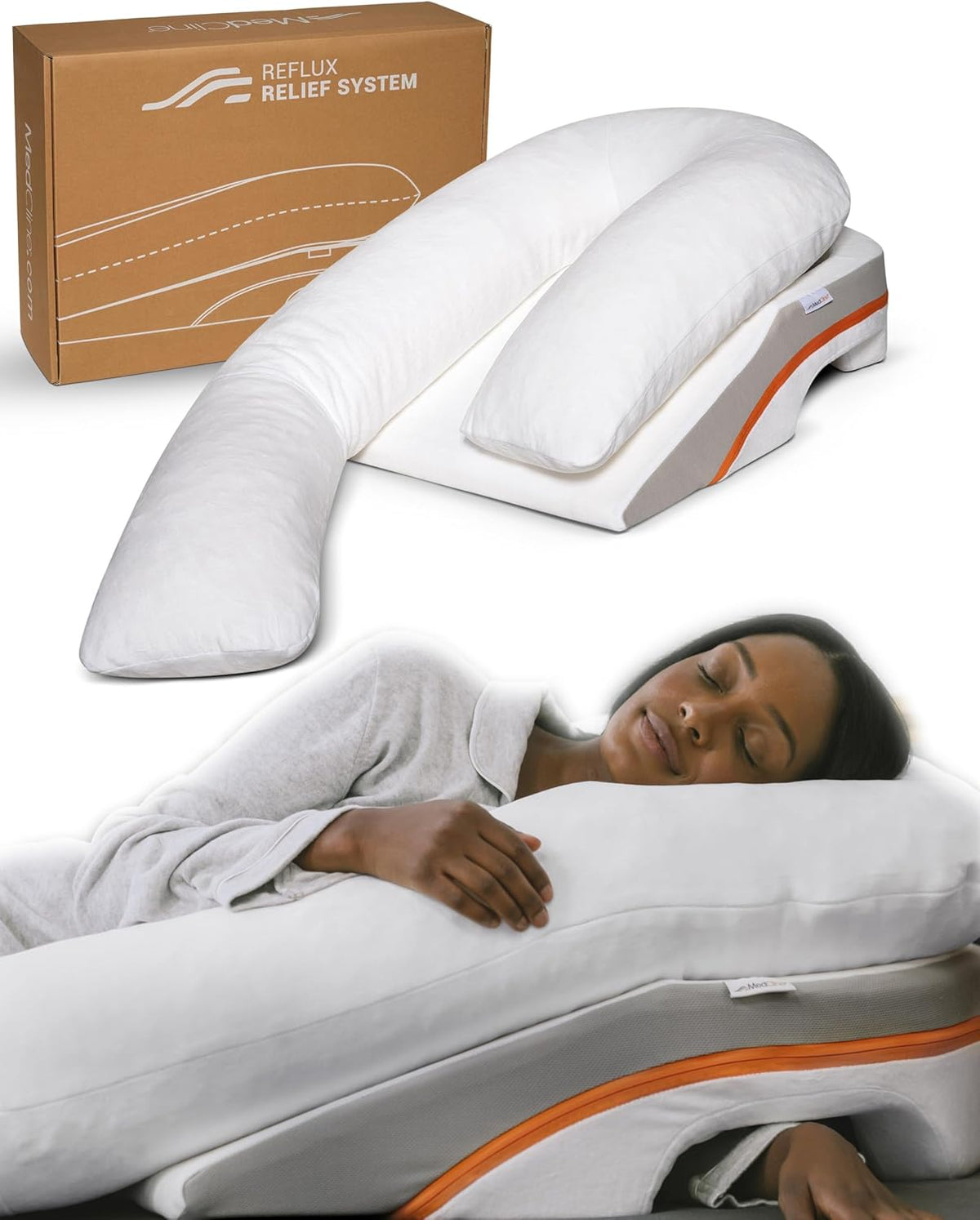 MedCline Acid Reflux Pillow Relief System, Medium for 5'5" to 5'11" Tall
