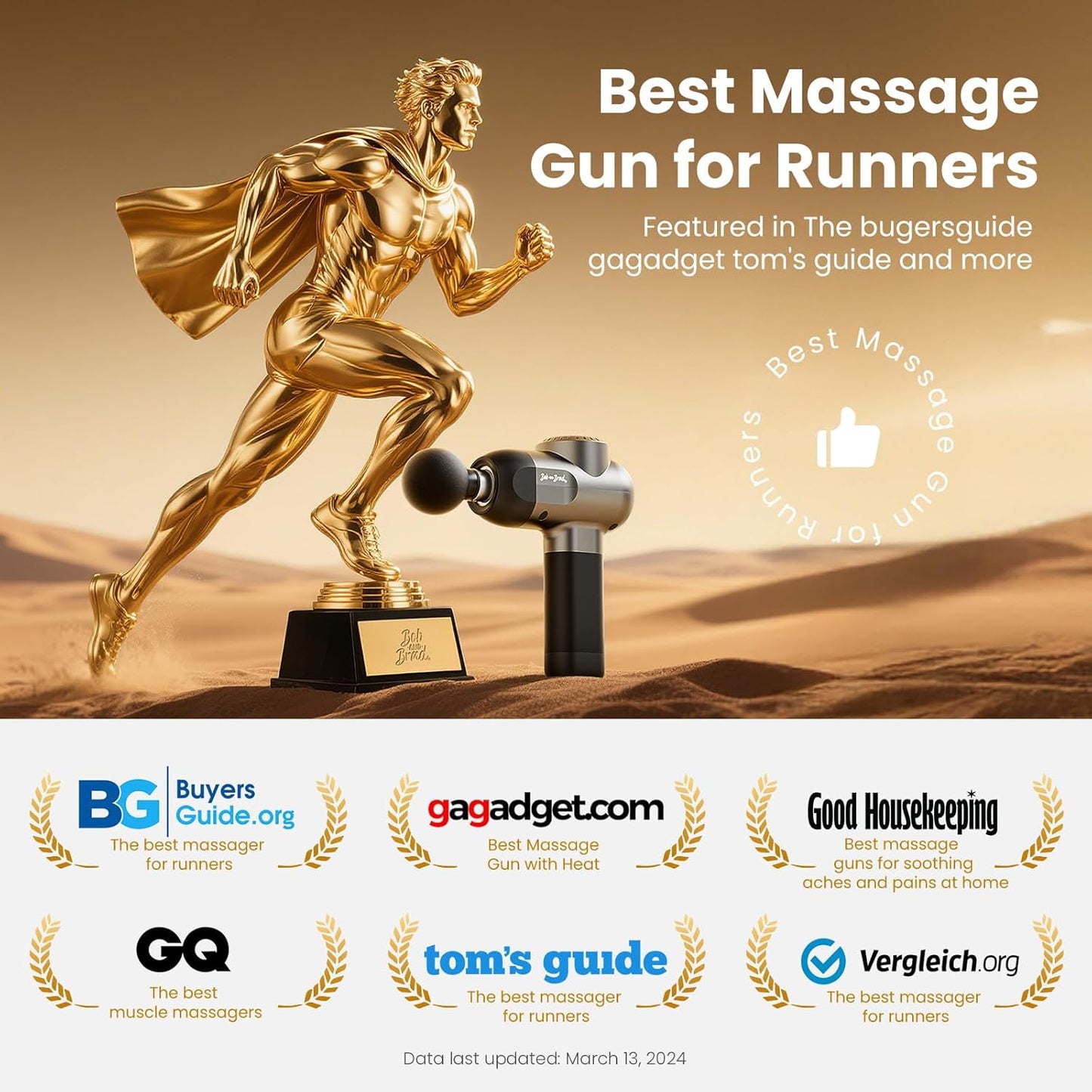 BOB AND BRAD C2 Pro Massage Gun with Heat and Cold Therapy, FSA Eligible & HSA Approved, PT-Developed Deep Tissue Back Massager for Athletes, Men & Women — Birthday & Holiday Gifts