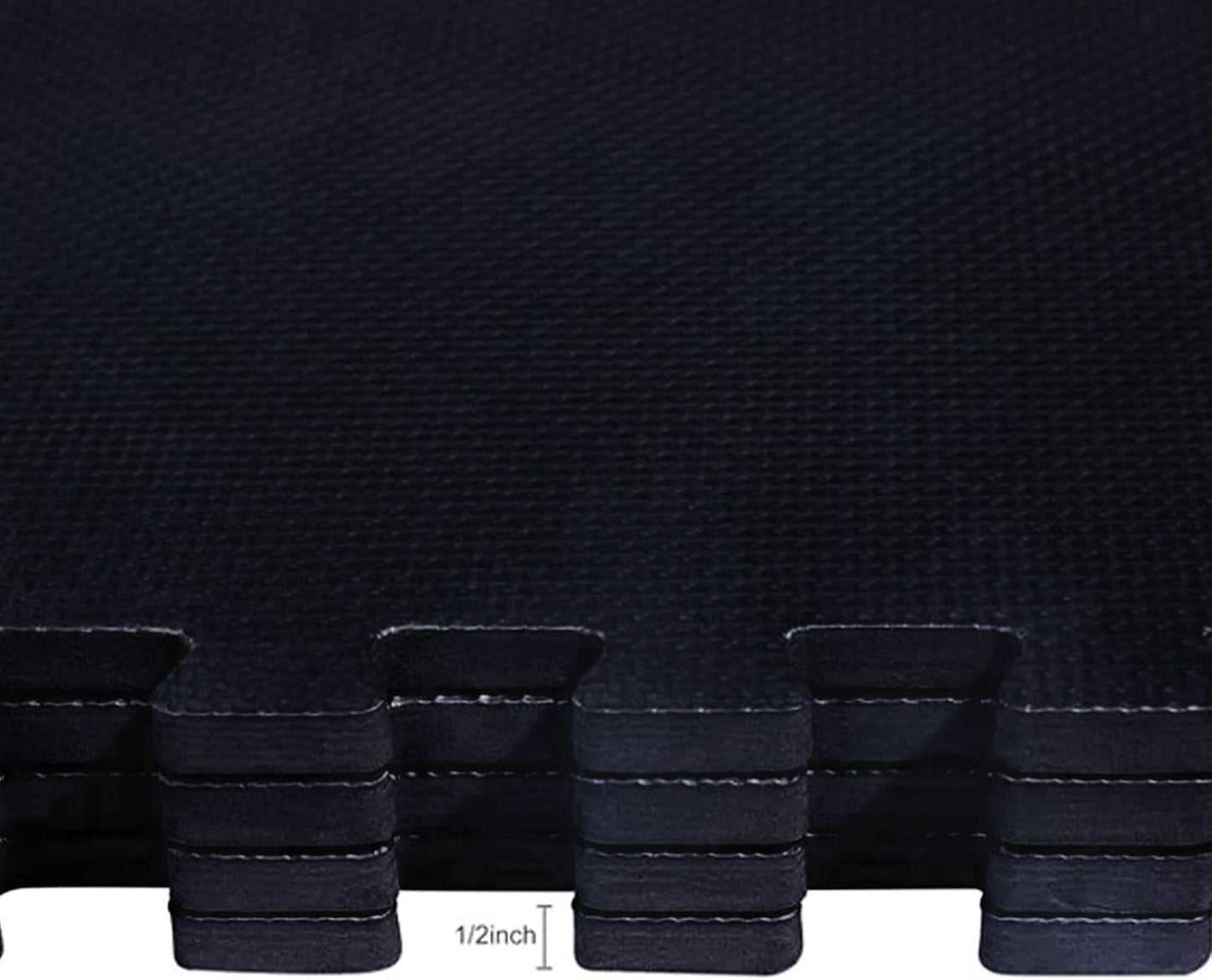 BalanceFrom Puzzle Exercise Mat 1/2" Thick, EVA Interlocking Foam Floor | Tiles for Home Gym, Mat for Home Workout Equipment, Floor Padding for Kids, Black, 24 in x 24 in x 1/2 in, 144 Sq Ft-36 Tiles