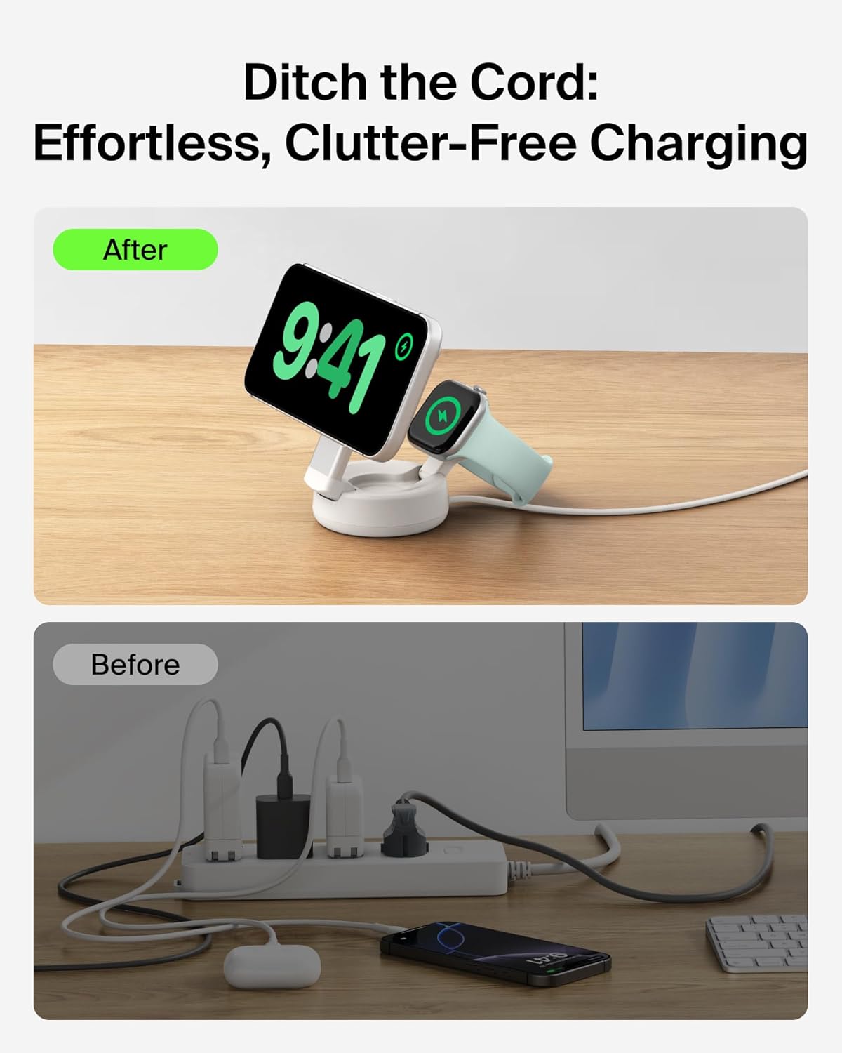 Belkin Qi2.2 25W Wireless 2 in 1 iPhone Charger, Fast Charging for Travel
