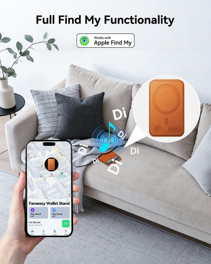 TWZKG for MagSafe Wallet, Works with Apple Find My,5 Card Holder with Stand