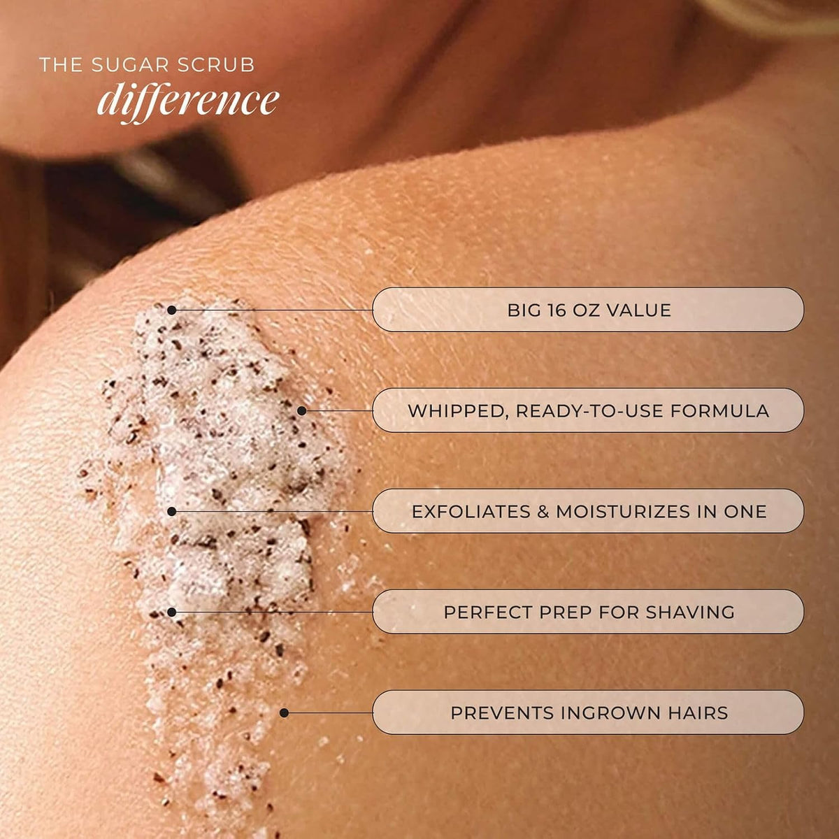 LALICIOUS Endless Summer Exfoliating & Moisturizing Body Scrub | Sugar & Coconut Oil | Pre-Shave Scrub for Ingrown Hairs & Razor Bumps | Gently Buffs & Smooths Sensitive Skin | No Parabens Large 16oz