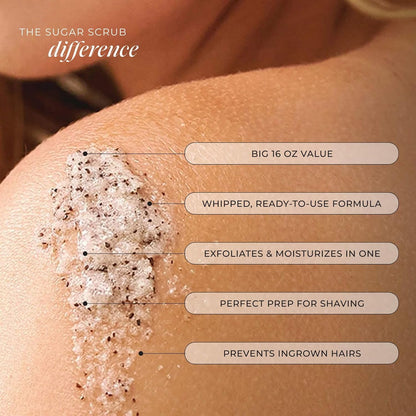 LALICIOUS Endless Summer Exfoliating & Moisturizing Body Scrub | Sugar & Coconut Oil | Pre-Shave Scrub for Ingrown Hairs & Razor Bumps | Gently Buffs & Smooths Sensitive Skin | No Parabens Large 16oz