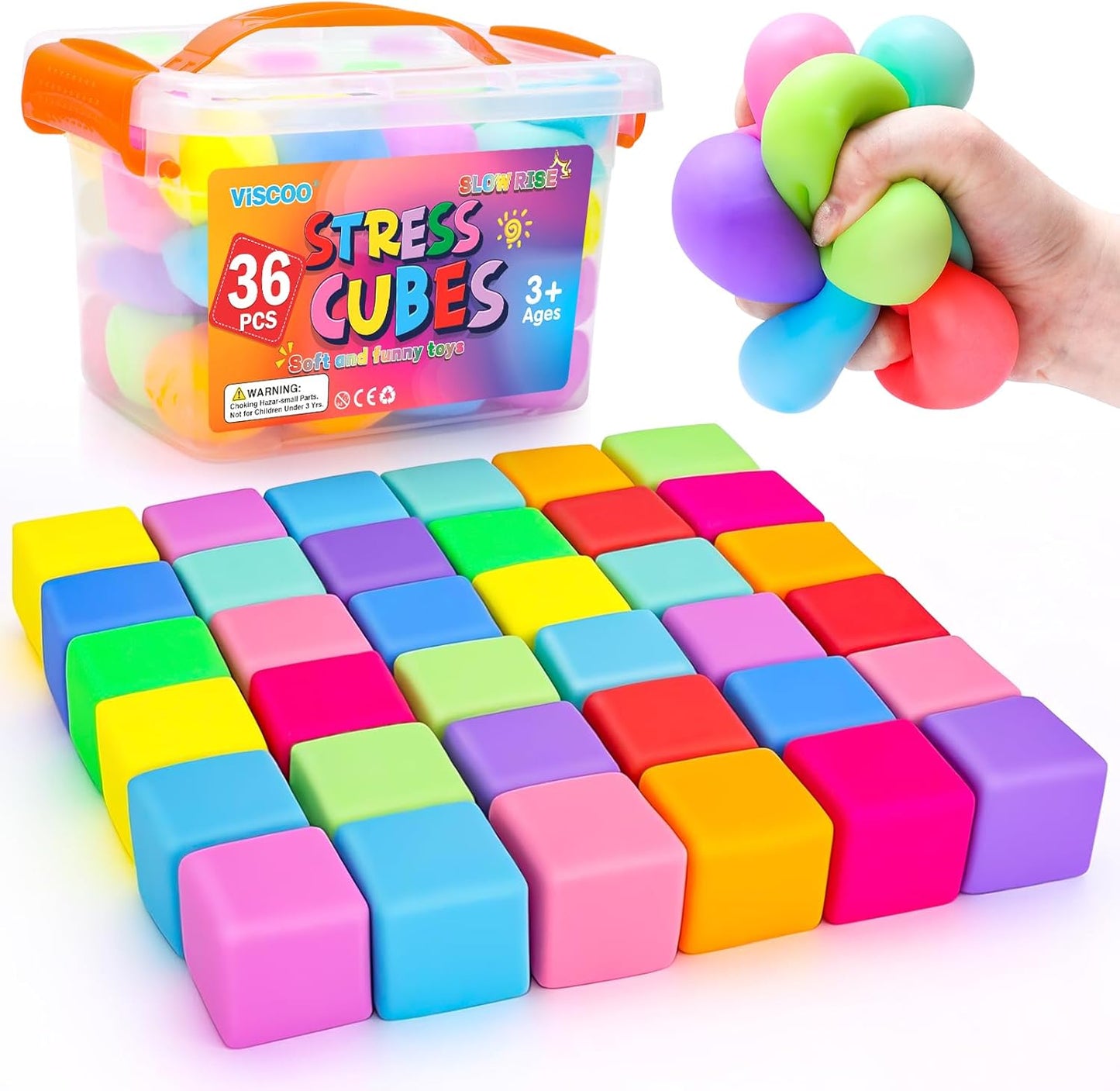 12 Pack Slow Rising Stress Ball,Stress Balls for Kids Adults,Stretchy Fidget Toys for Stress Relief,Hand Therapy Sensory Squishy Ball, Squishy Toys for Kids, Classroom Prize Box Party Favors