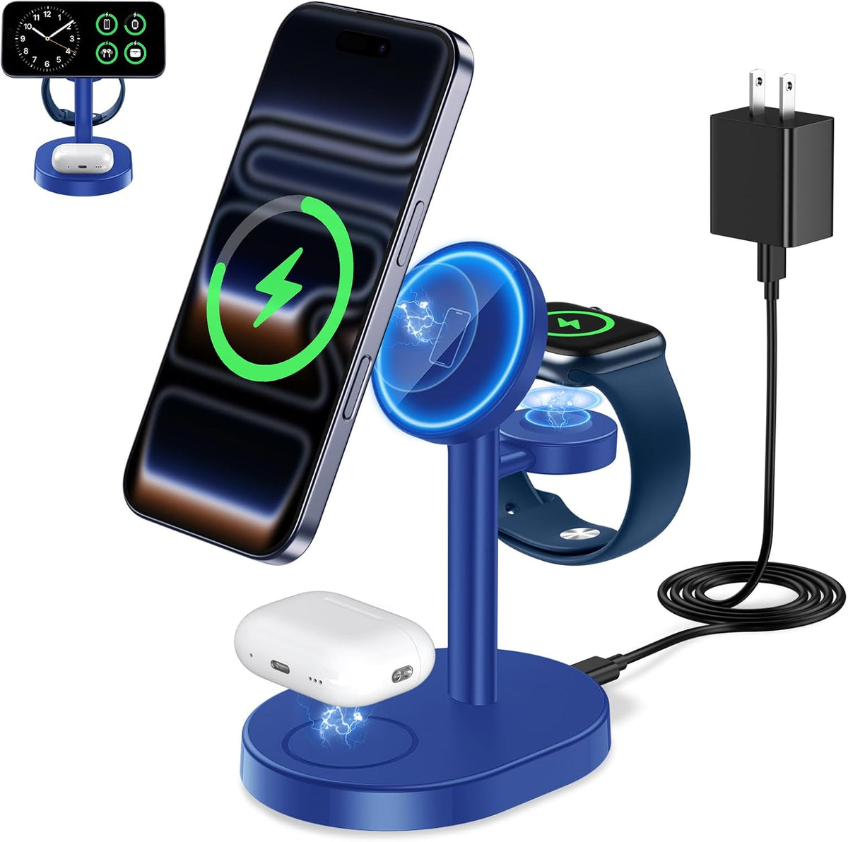 Mag-Safe Charger 3 in 1 Charging Station for iPhone Apple Watch AirPods