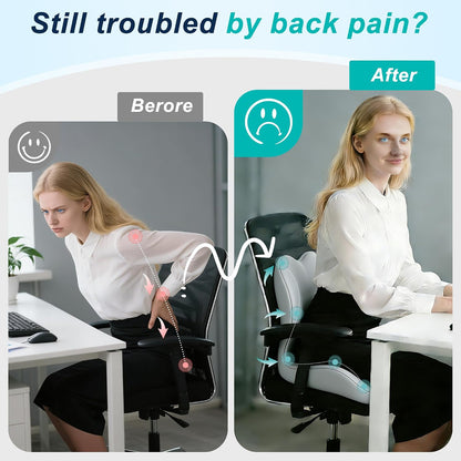 Seat Cushion for Office Chair and Car, Lumbar Support Pillow for Office Chair, Memory Foam Ergonomic Seat Cushion for Long Sitting, Back & Tailbone Pain, Sciatica - Dark Gray & Light Gray