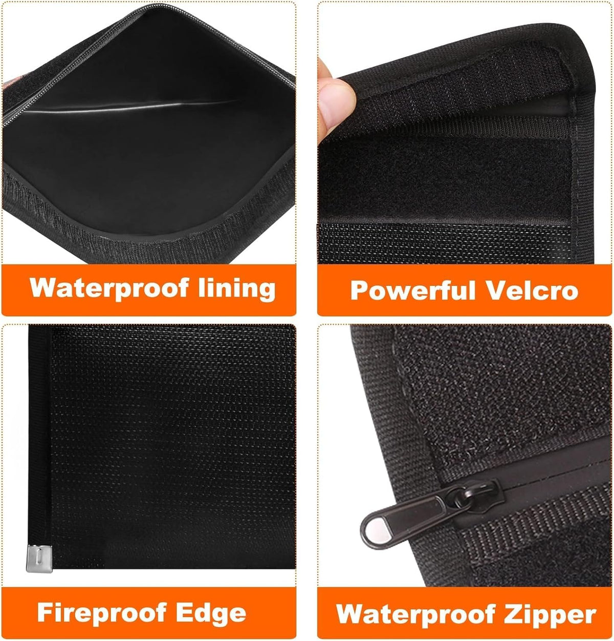 Fireproof Document Bag 2-Pack, Document Bag Fireproof Waterproof Pouch